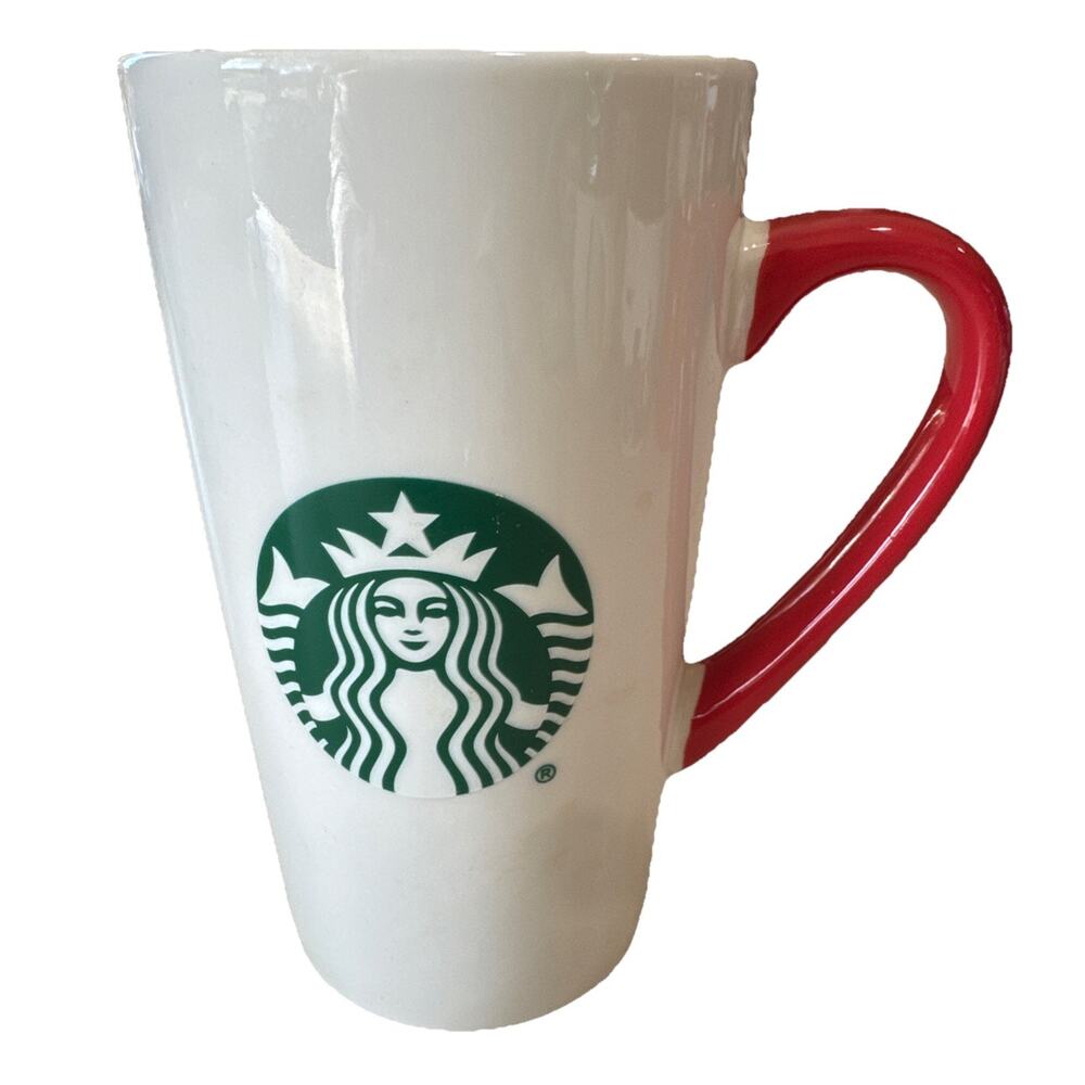 Starbucks 2020 Ceramic Christmas Mug Classic Logo Red Handle 16 oz